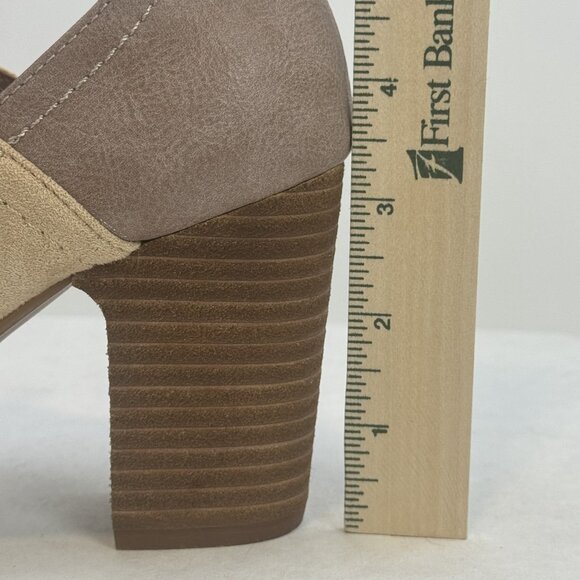 Girl Madeline Womens Size 7M Brown Suede Upper Ankle Bootie Peep Toe High Heels - Picture 10 of 13